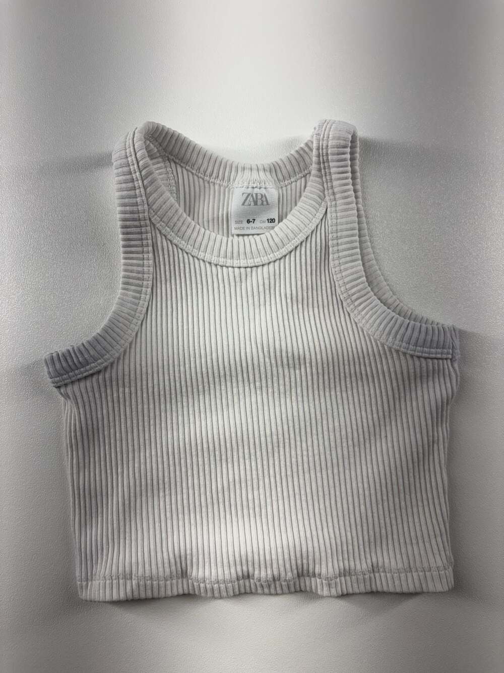 Zara Girls Ribbed Knit Crop Tank Top Size 6-7